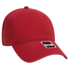 OTTO 18-692 6 Panel Low Profile Dad Cap - Red