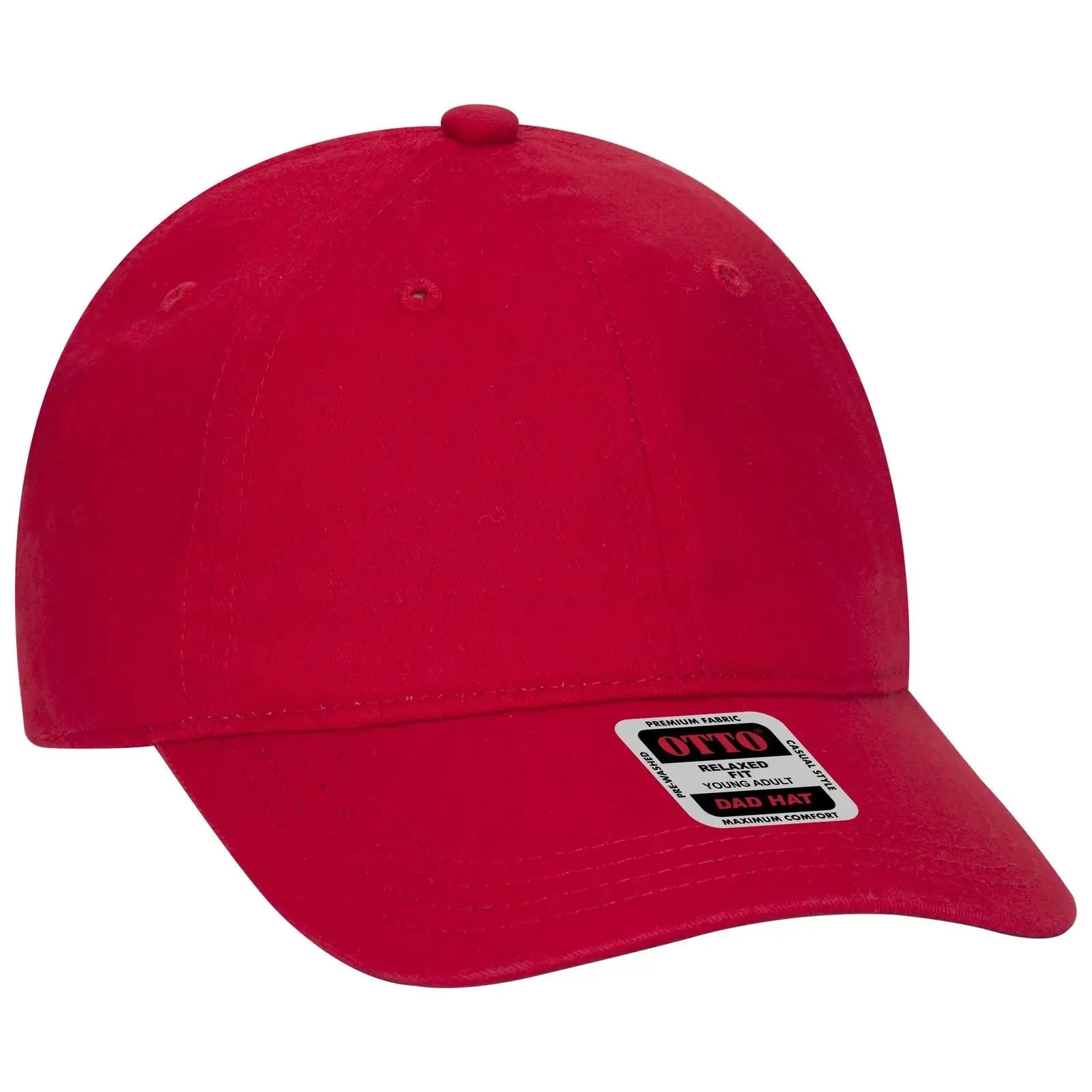 OTTO 18-692 6 Panel Low Profile Dad Cap - Red