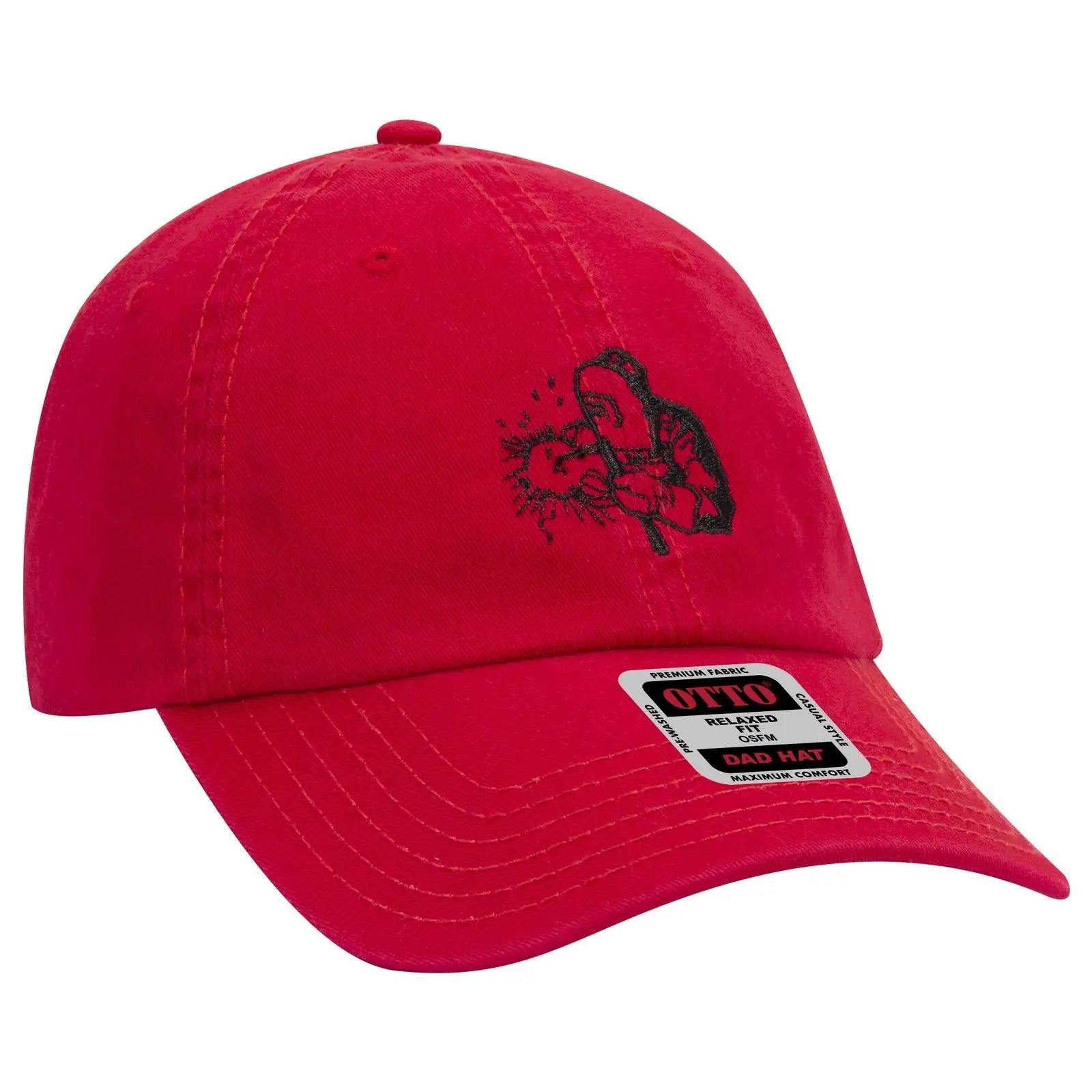 OTTO 18-692 6 Panel Low Profile Dad Cap - Red