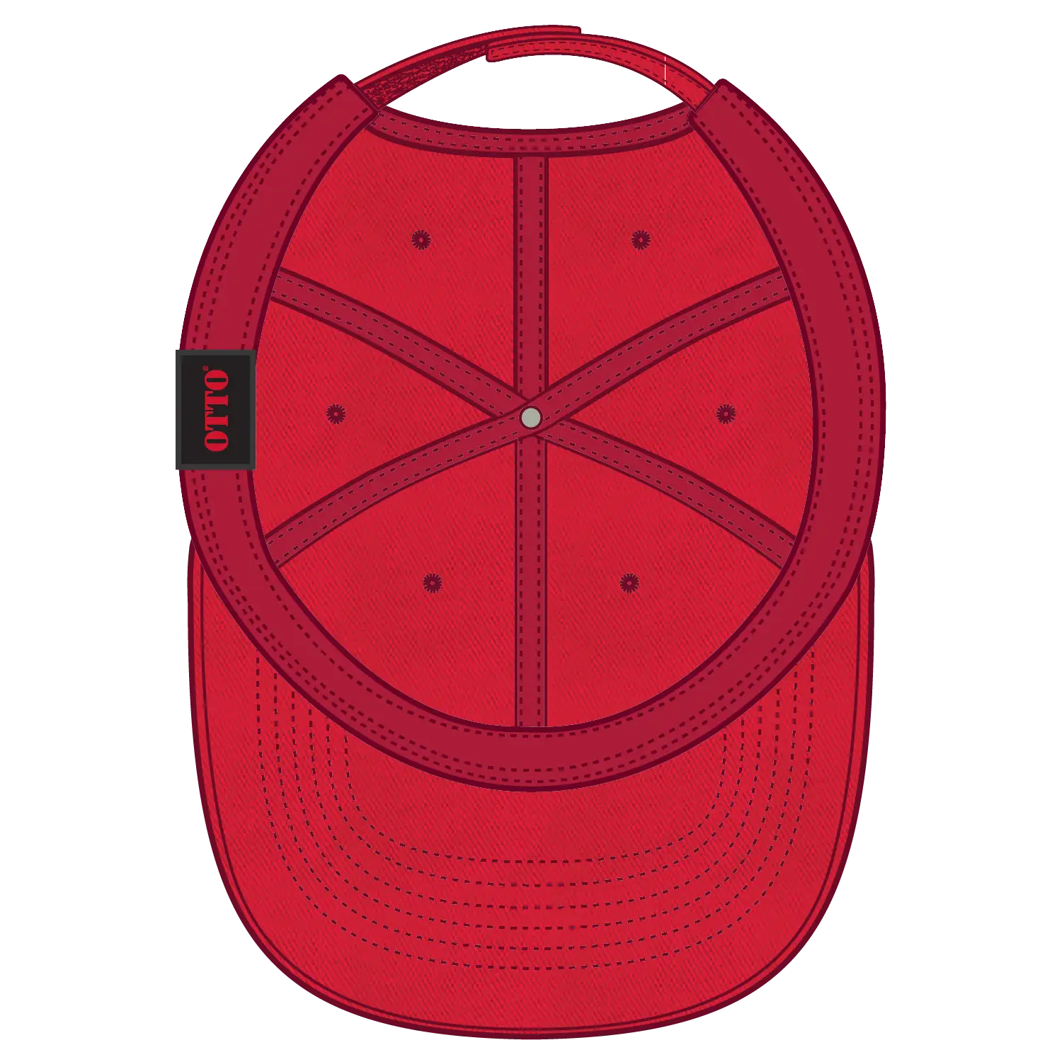 OTTO 18-692 6 Panel Low Profile Dad Cap - Red