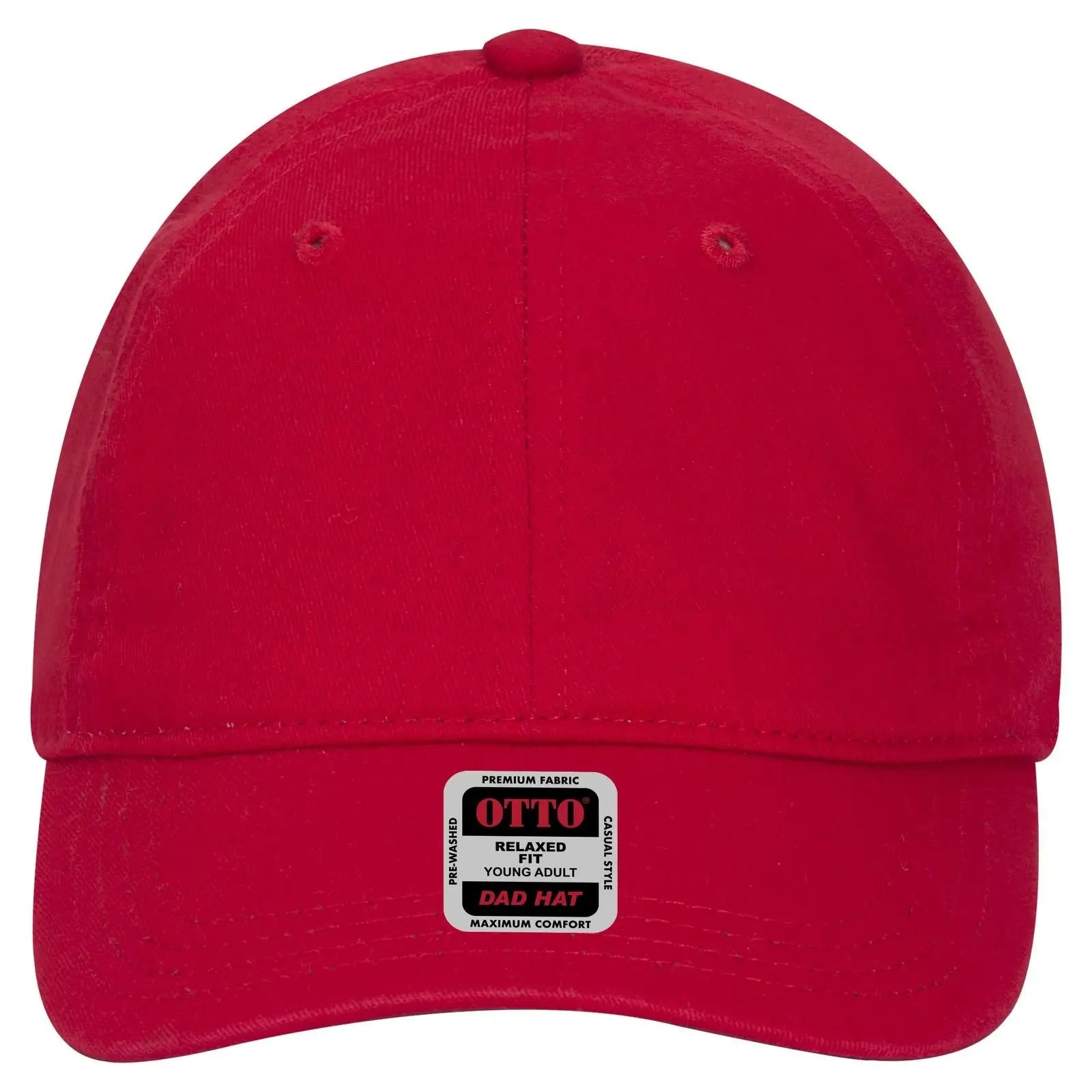 OTTO 18-692 6 Panel Low Profile Dad Cap - Red