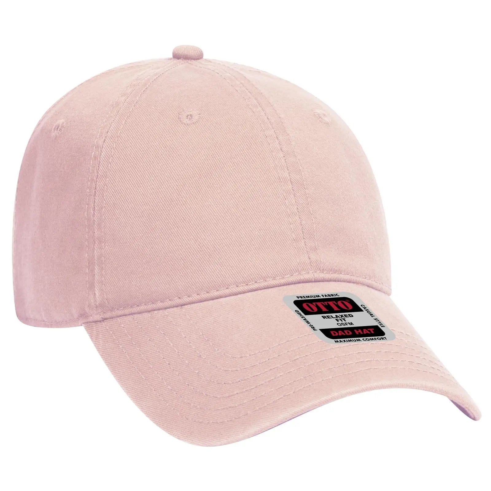 OTTO 18-692 6 Panel Low Profile Dad Cap - Soft Pink - Soft Pink / 6 1/2’’ - 7 5/8’’