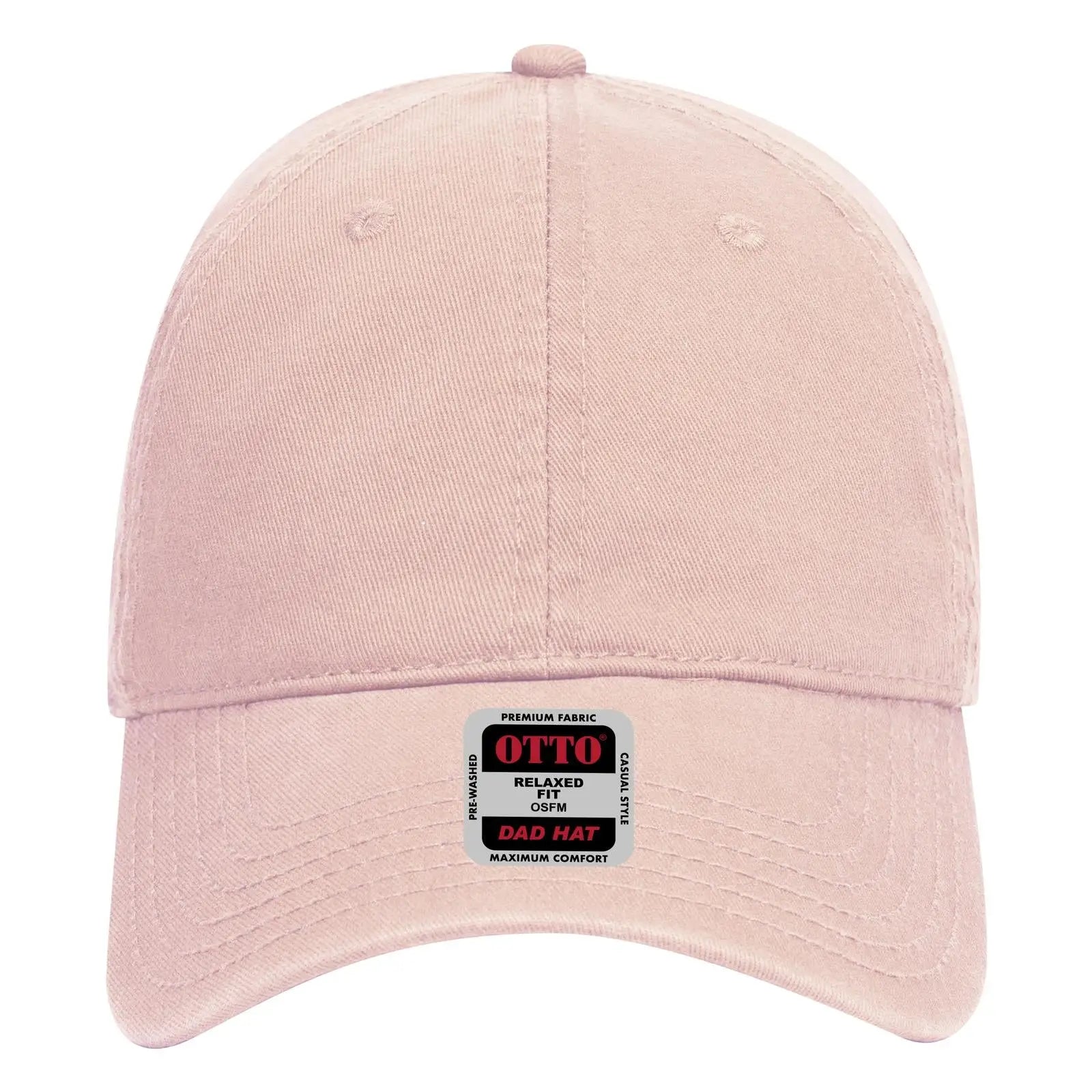 OTTO 18-692 6 Panel Low Profile Dad Cap - Soft Pink - Soft Pink / 6 1/2’’ - 7 5/8’’