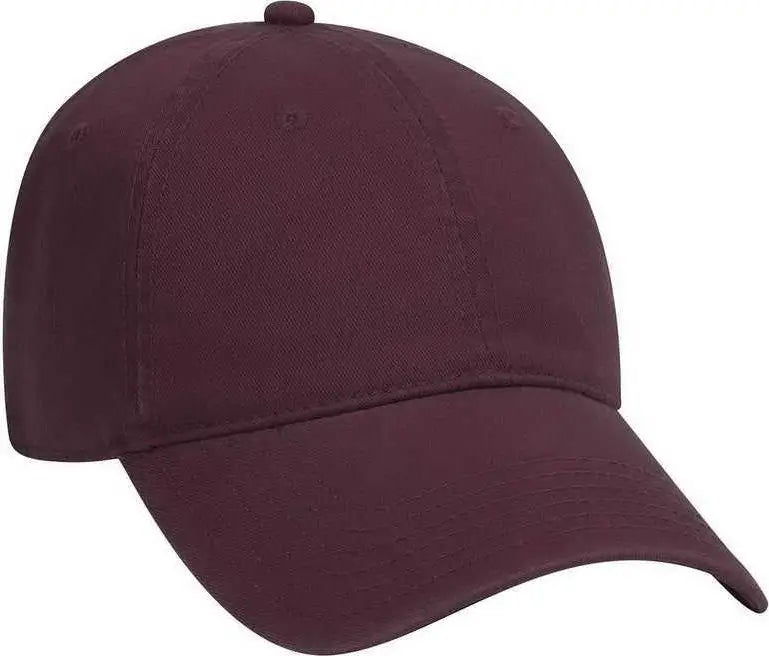 OTTO 18-692 Deluxe Garment Washed Cotton Twill Low Profile Pro Style Unstructured Soft Crown Cap - Maroon - Maroon