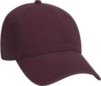 OTTO 18-692 Deluxe Garment Washed Cotton Twill Low Profile Pro Style Unstructured Soft Crown Cap - Maroon - Maroon