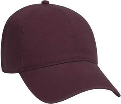 OTTO 18-692 Deluxe Garment Washed Cotton Twill Low Profile Pro Style Unstructured Soft Crown Cap - Maroon - Maroon