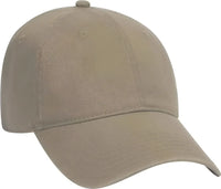 OTTO 18-692 Deluxe Garment Washed Cotton Twill Low Profile Pro Style Unstructured Soft Crown Cap - Dark Khaki - Khaki