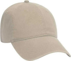 OTTO 18-692 Deluxe Garment Washed Cotton Twill Low Profile Pro Style Unstructured Soft Crown Cap - Khaki - Khaki