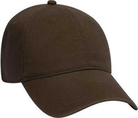 OTTO 18-692 Deluxe Garment Washed Cotton Twill Low Profile Pro Style Unstructured Soft Crown Cap - Dark Brown - Brown