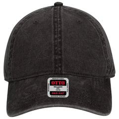 OTTO 18-711 6 Panel Low Profile Dad Cap - Black - Black / 6 1/2’’ - 7 5/8’’