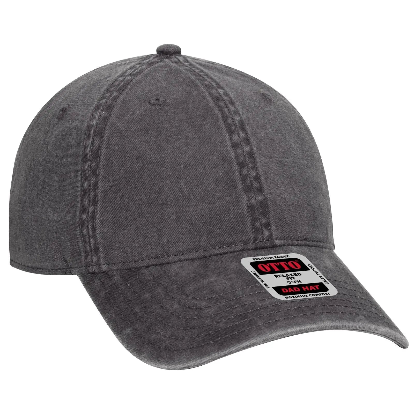 OTTO 18-711 6 Panel Low Profile Dad Cap - Char. Gray - Char. Gray / 6 1/2’’ - 7 5/8’’