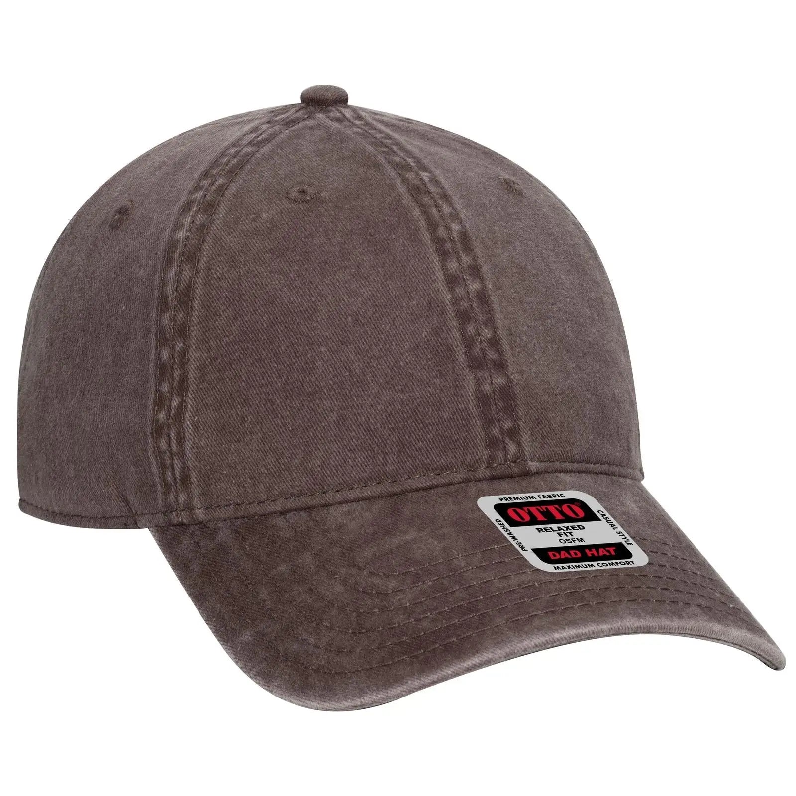 OTTO 18-711 6 Panel Low Profile Dad Cap - Dk. Brown - Dk. Brown / 6 1/2’’ - 7 5/8’’