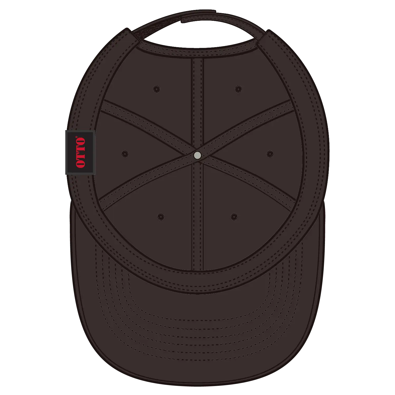 OTTO 18-711 6 Panel Low Profile Dad Cap - Dk. Brown - Dk. Brown / 6 1/2’’ - 7 5/8’’