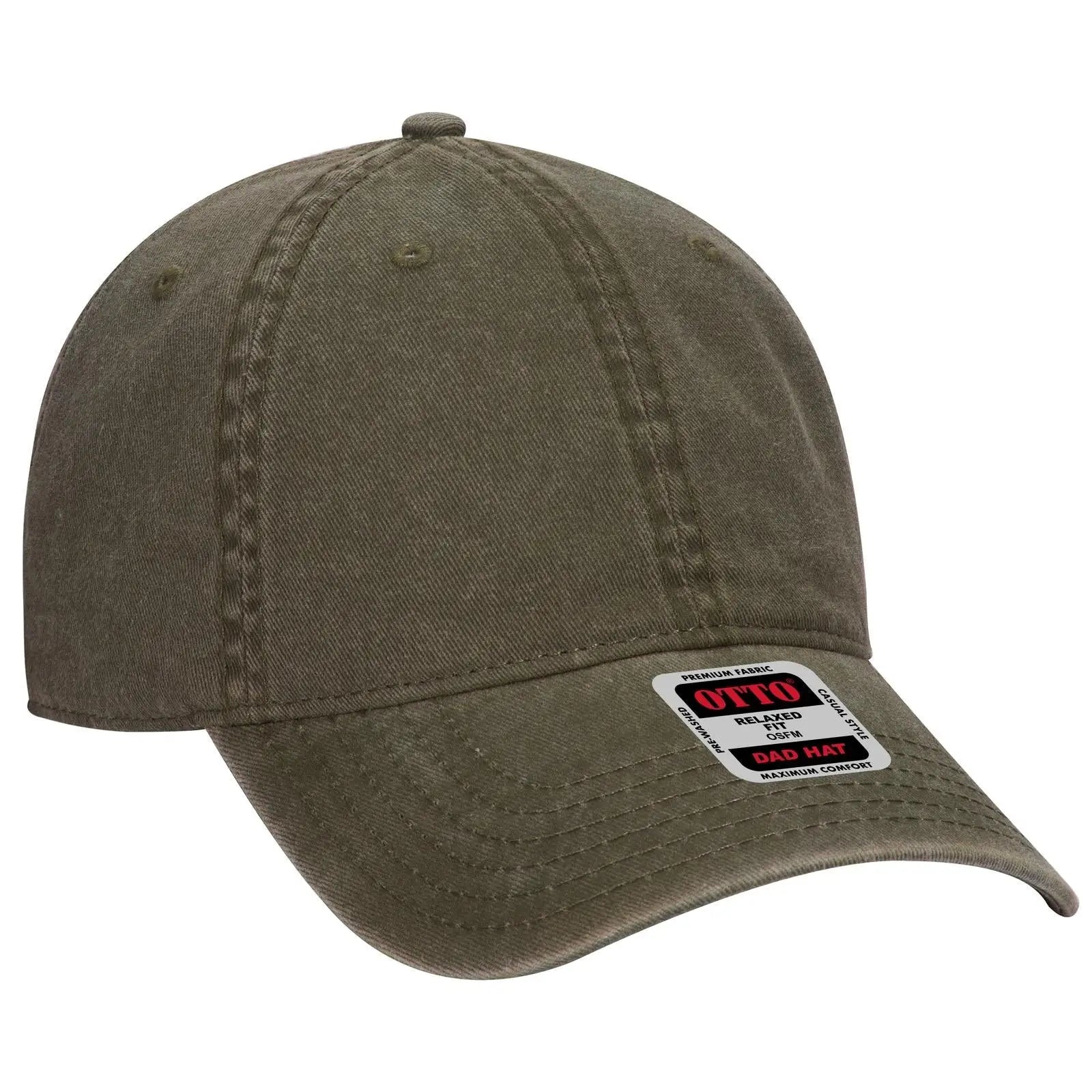 OTTO 18-711 6 Panel Low Profile Dad Cap - Dk. Ol. Green - Dk. Ol. Green / 6 1/2’’ - 7 5/8’’