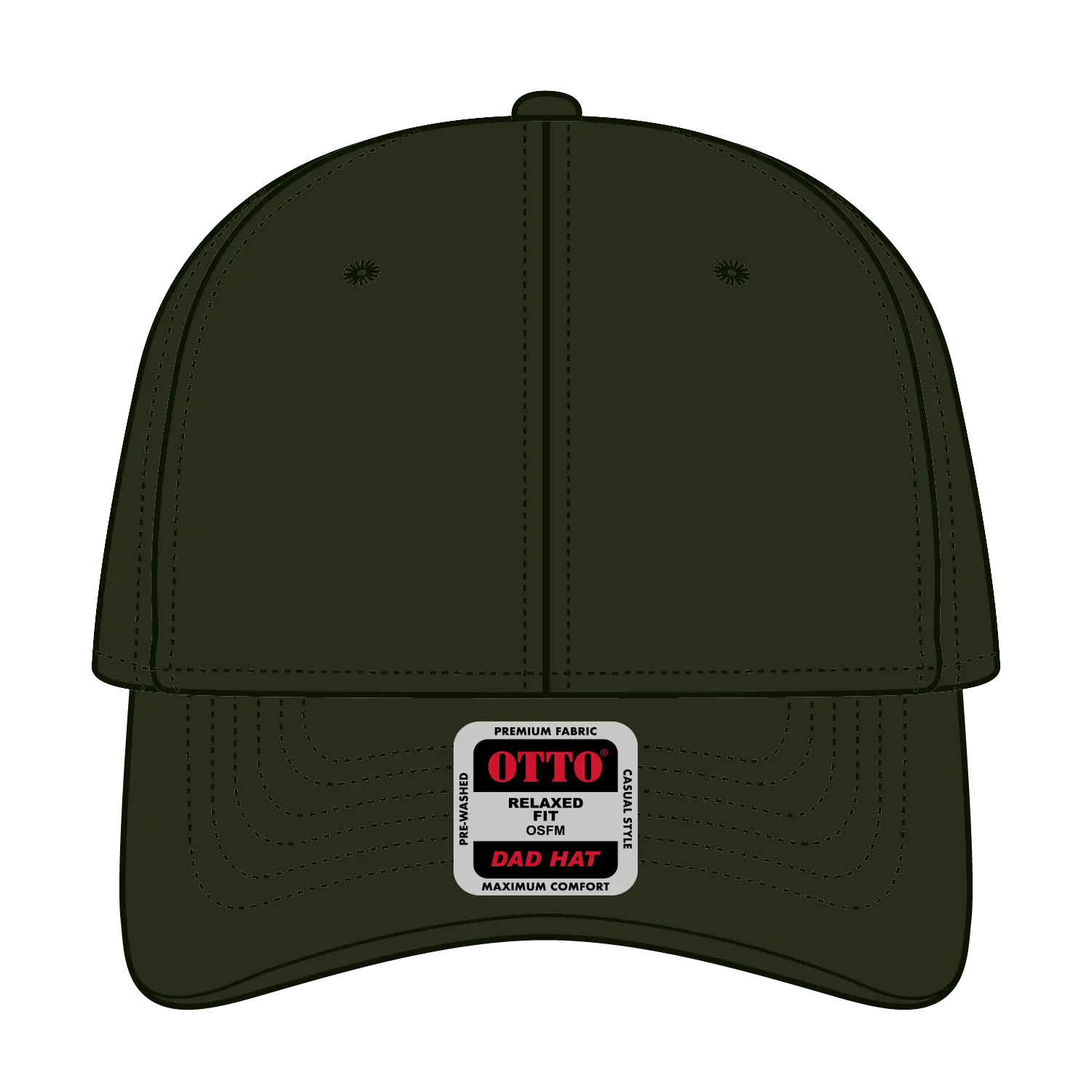 OTTO 18-711 6 Panel Low Profile Dad Cap - Dk. Ol. Green - Dk. Ol. Green / 6 1/2’’ - 7 5/8’’