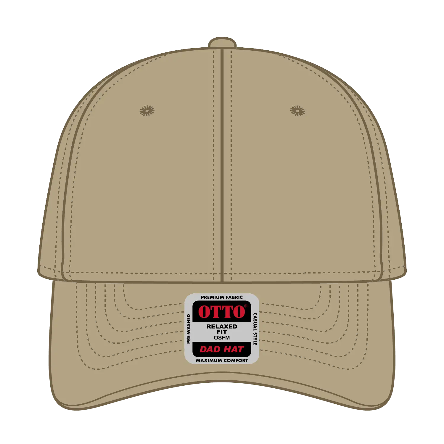 OTTO 18-711 6 Panel Low Profile Dad Cap - Khaki - Khaki / 6 1/2’’ - 7 5/8’’