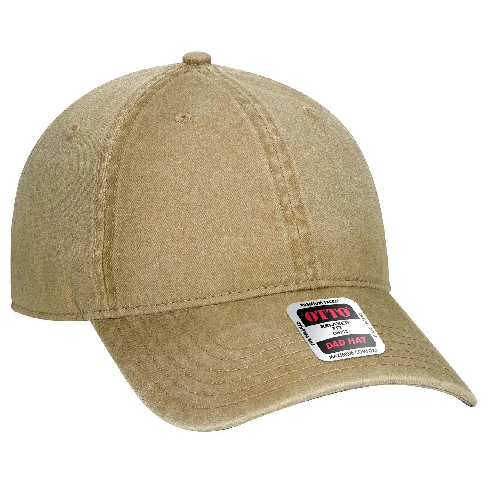 OTTO 18-711 6 Panel Low Profile Dad Cap - Khaki - Khaki / 6 1/2’’ - 7 5/8’’
