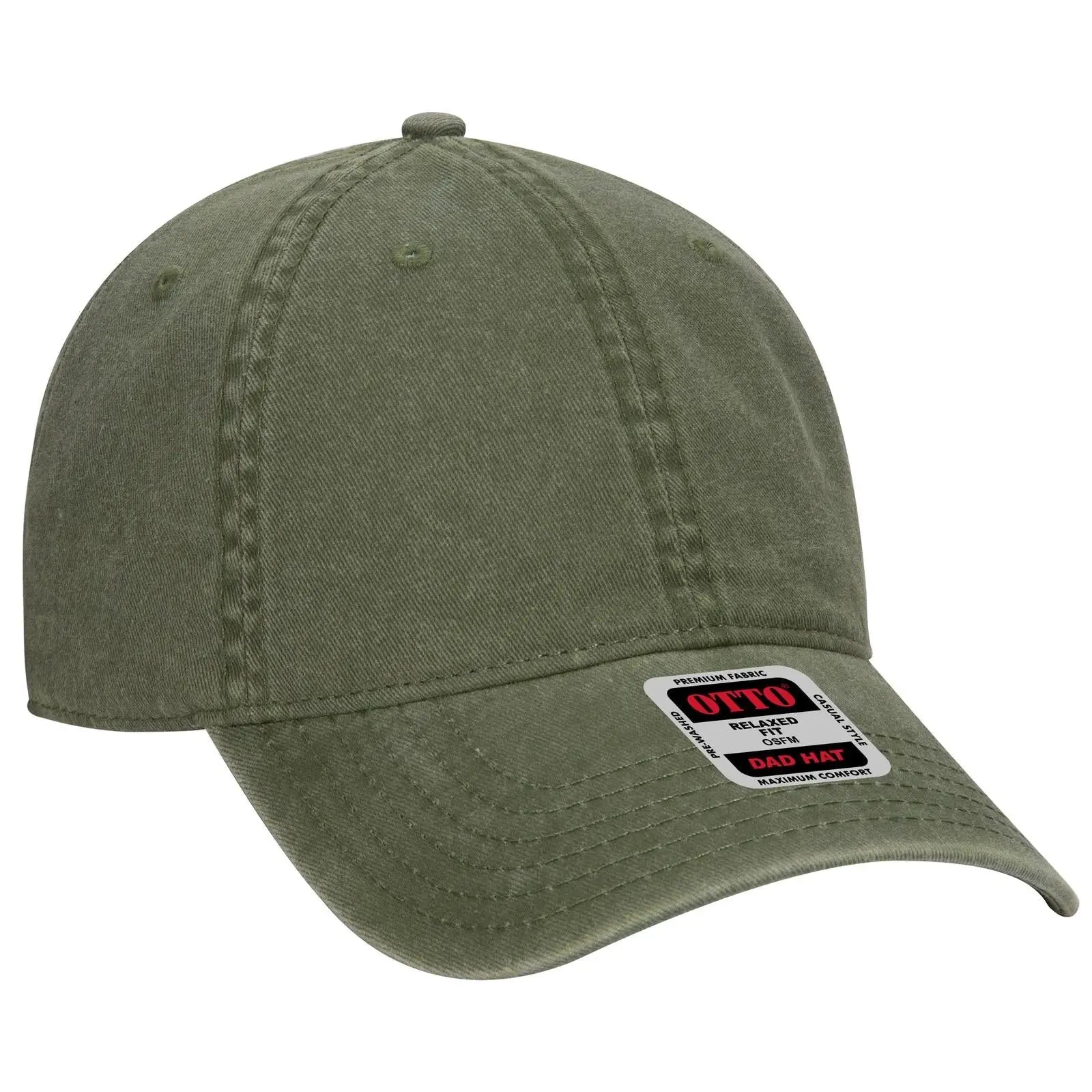 OTTO 18-711 6 Panel Low Profile Dad Cap - Ol. Green - Ol. Green / 6 1/2’’ - 7 5/8’’