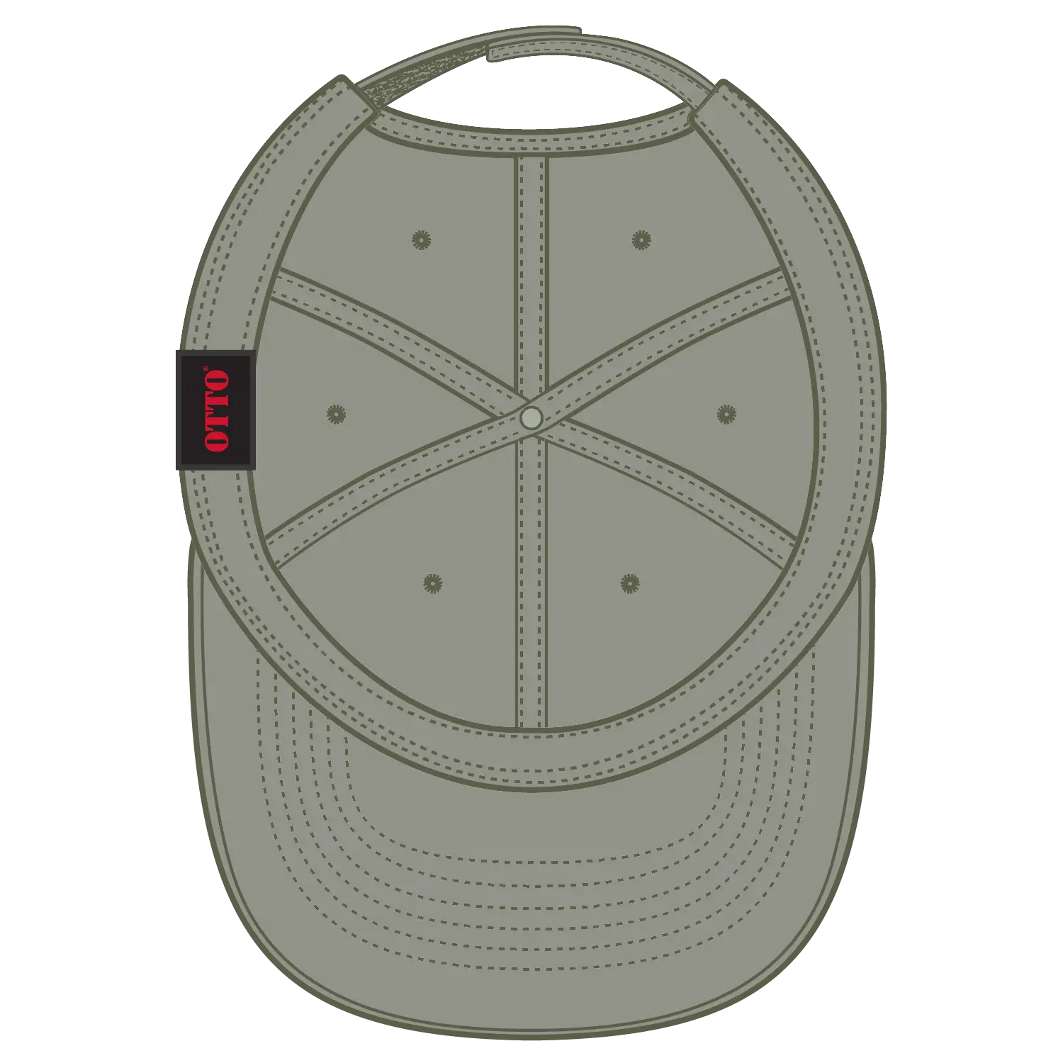 OTTO 18-711 6 Panel Low Profile Dad Cap - Ol. Green - Ol. Green / 6 1/2’’ - 7 5/8’’