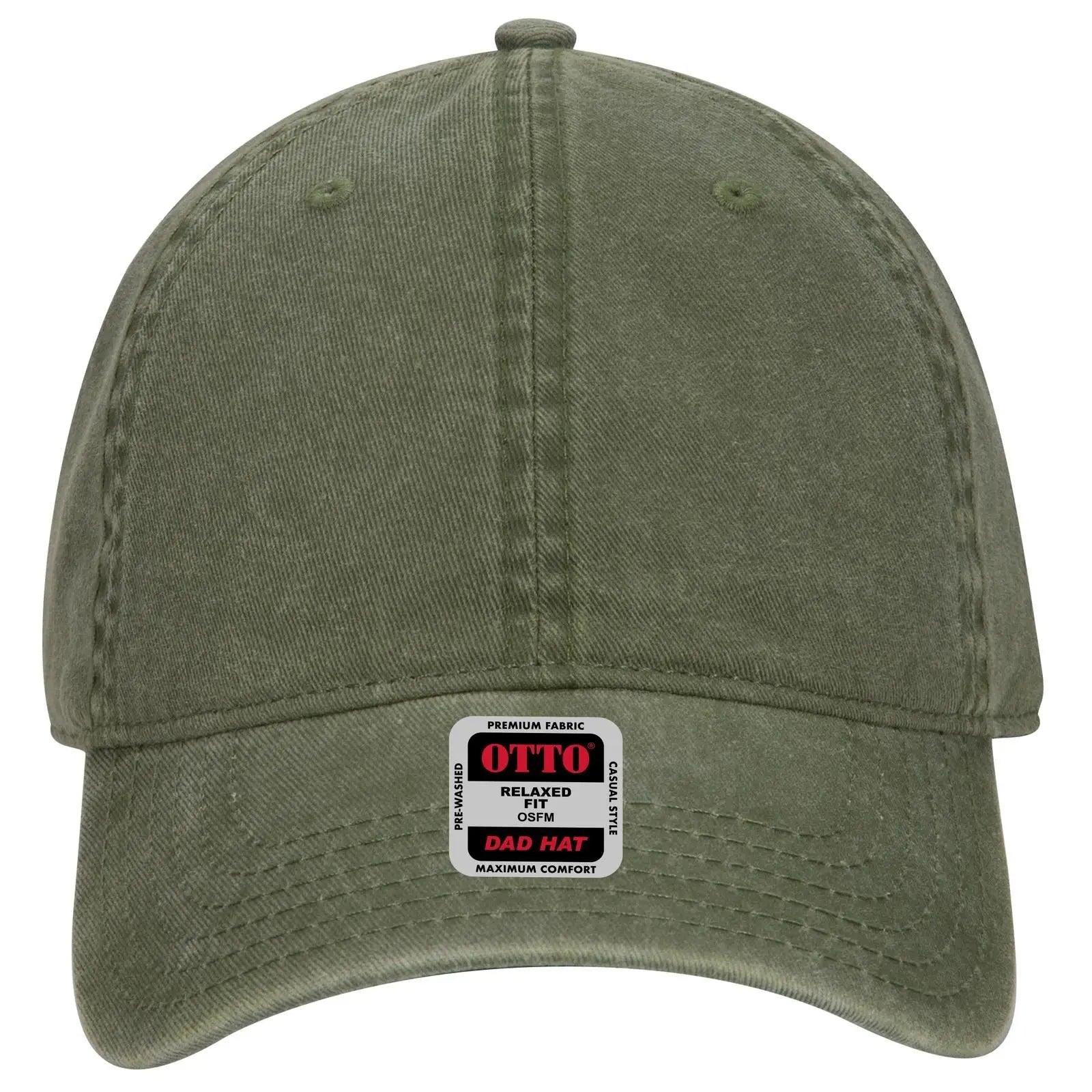 OTTO 18-711 6 Panel Low Profile Dad Cap - Ol. Green - Ol. Green / 6 1/2’’ - 7 5/8’’