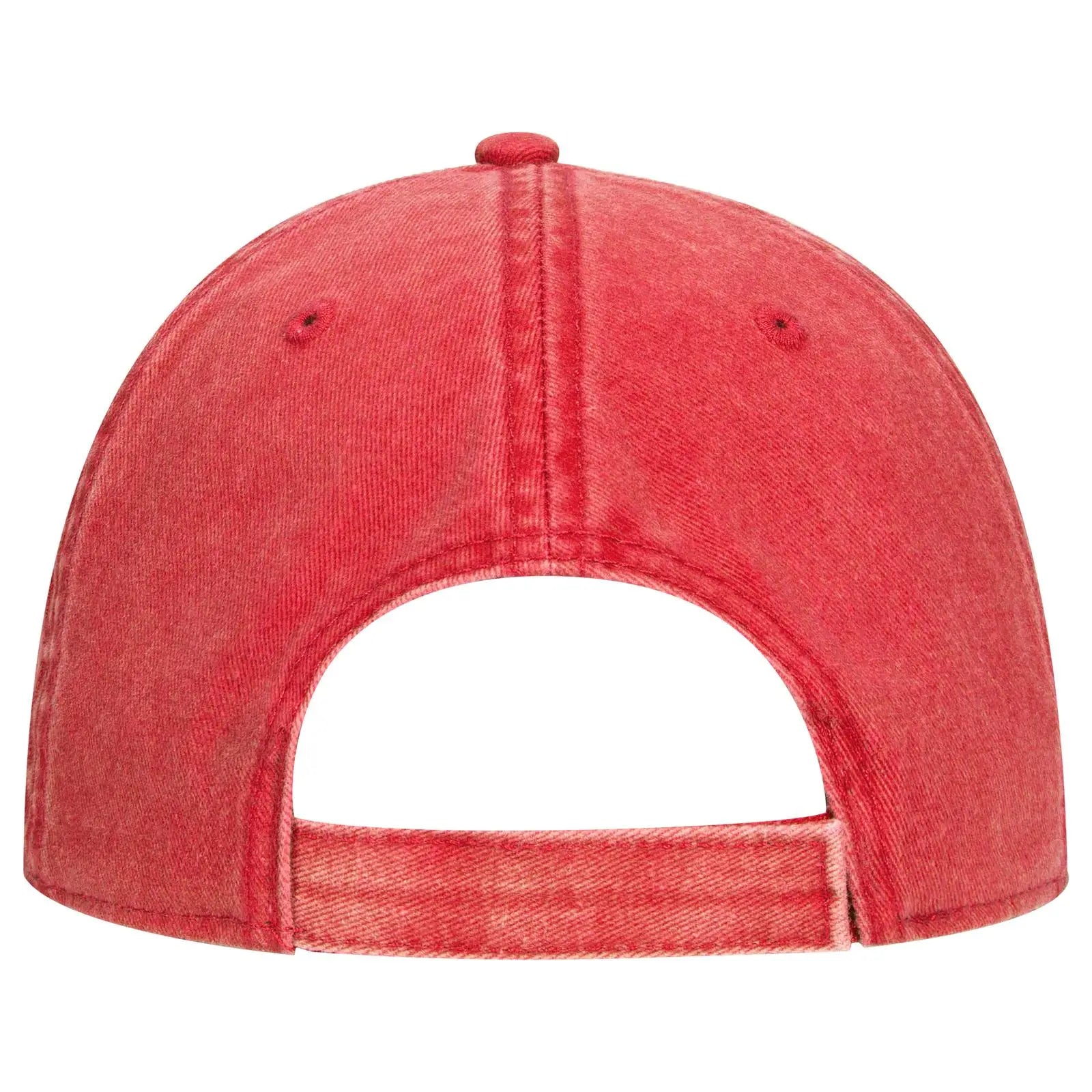 OTTO 18-711 6 Panel Low Profile Dad Cap - Red - Red / 6 1/2’’ - 7 5/8’’
