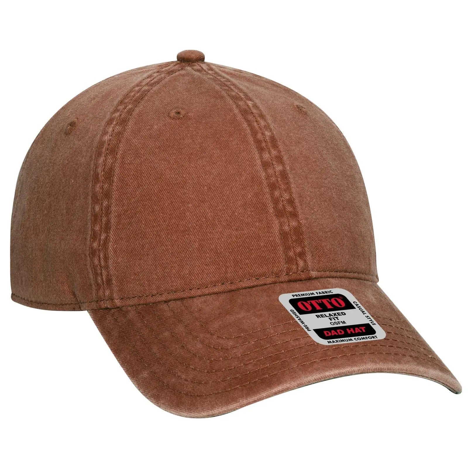 OTTO 18-711 6 Panel Low Profile Dad Cap - Tx. Orange - Tx. Orange / 6 1/2’’ - 7 5/8’’