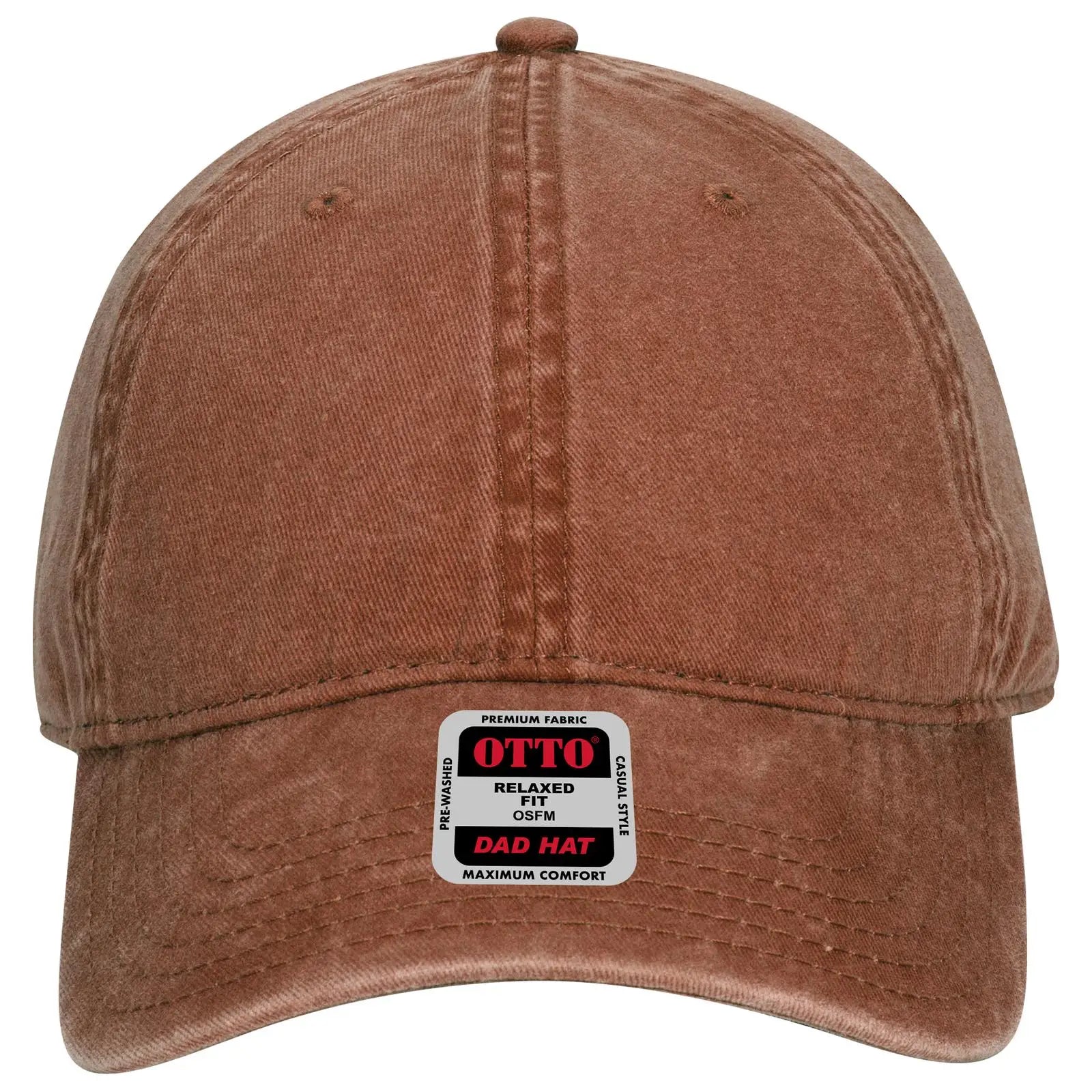 OTTO 18-711 6 Panel Low Profile Dad Cap - Tx. Orange - Tx. Orange / 6 1/2’’ - 7 5/8’’
