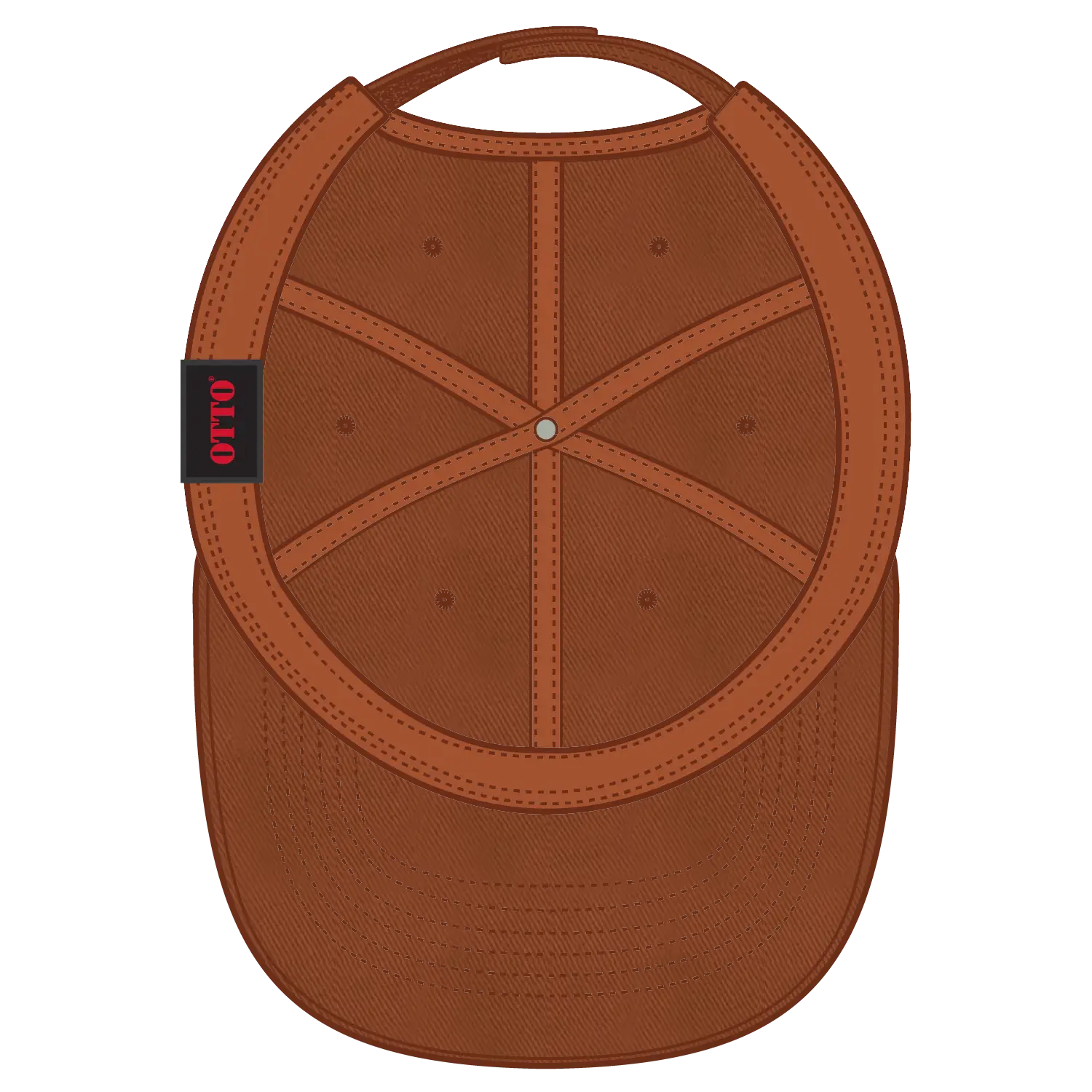OTTO 18-711 6 Panel Low Profile Dad Cap - Tx. Orange - Tx. Orange / 6 1/2’’ - 7 5/8’’