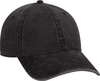 OTTO 18-711 Superior Washed Pigment Dyed Cotton Twill Low Profile Pro Style Cap - Black - Black / One Size Fits Most