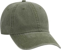 OTTO 18-711 Superior Washed Pigment Dyed Cotton Twill Low Profile Pro Style Cap - Olive Green - Olive / One Size Fits