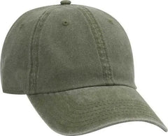 OTTO 18-711 Superior Washed Pigment Dyed Cotton Twill Low Profile Pro Style Cap - Olive Green - Olive / One Size Fits