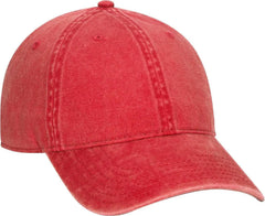 OTTO 18-711 Superior Washed Pigment Dyed Cotton Twill Low Profile Pro Style Cap - Red - Red / One Size Fits Most