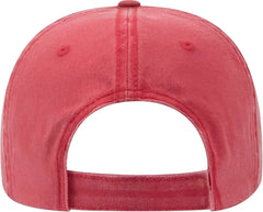 OTTO 18-711 Superior Washed Pigment Dyed Cotton Twill Low Profile Pro Style Cap - Red - Red / One Size Fits Most