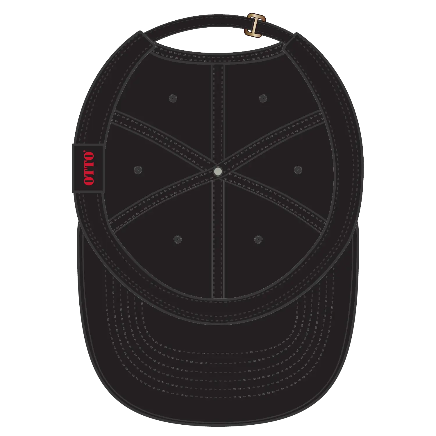 OTTO 18-772 6 Panel Low Profile Dad Cap - Black