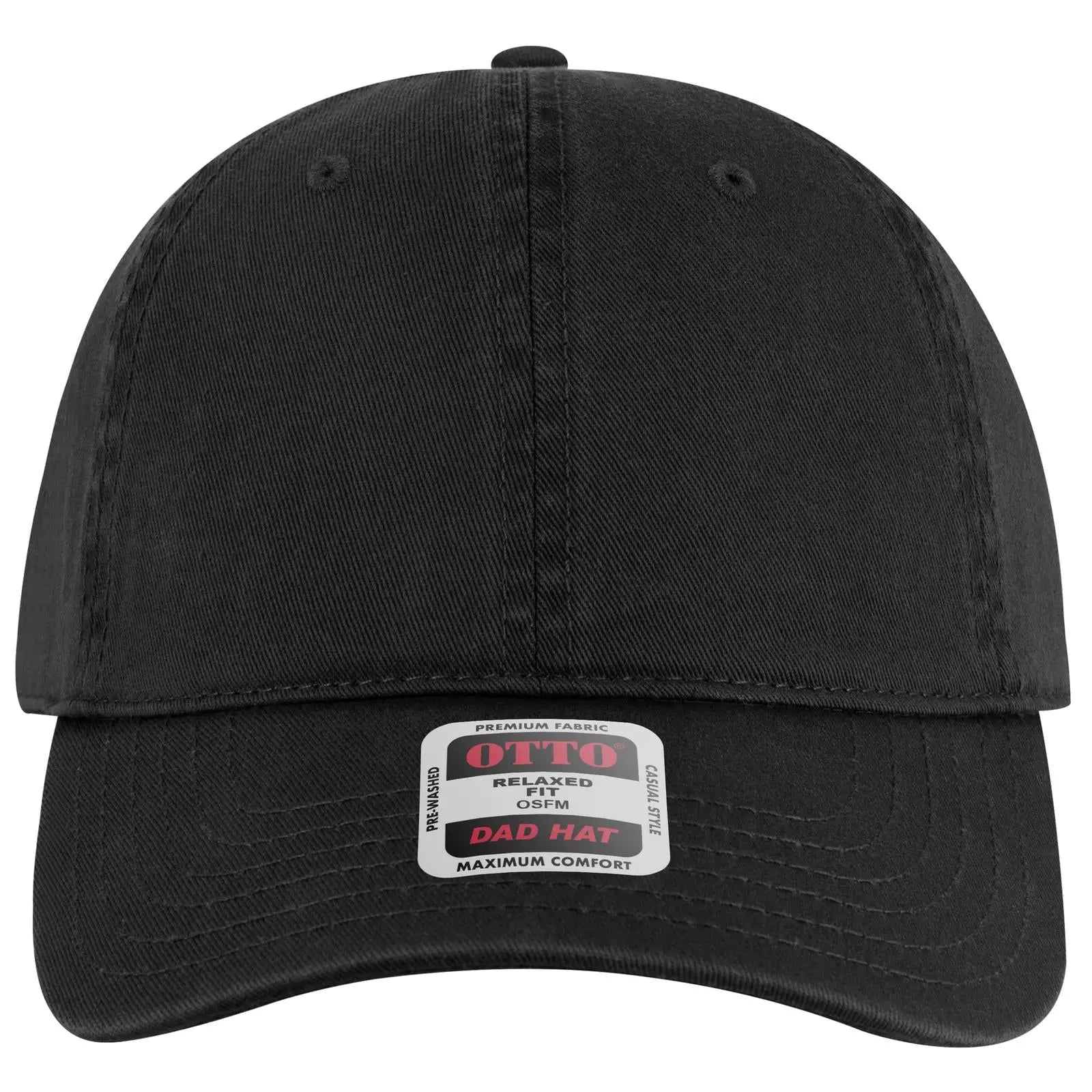 OTTO 18-772 6 Panel Low Profile Dad Cap - Black