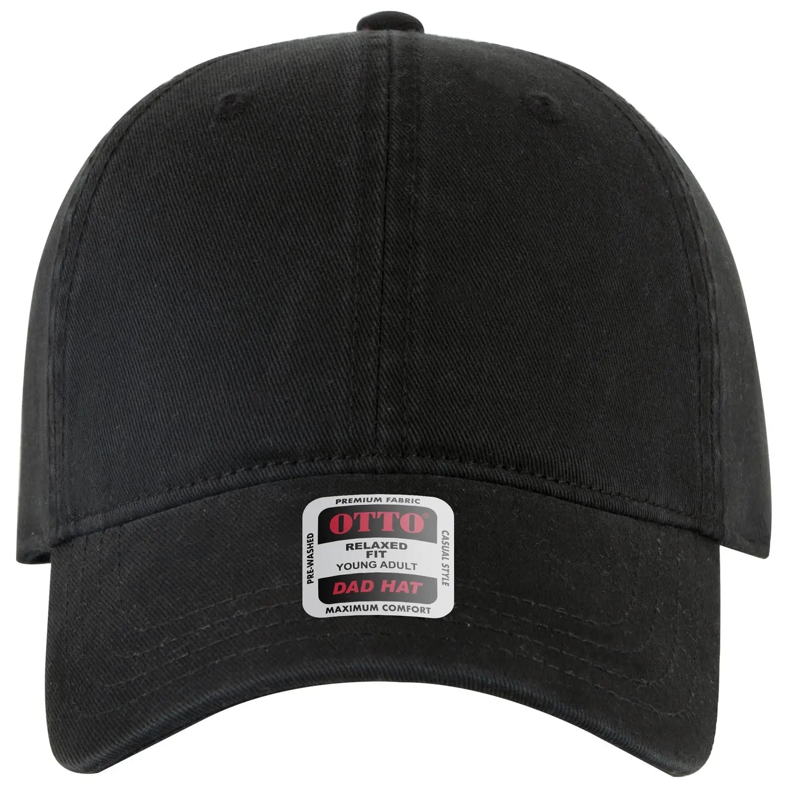 OTTO 18-772 6 Panel Low Profile Dad Cap - Black