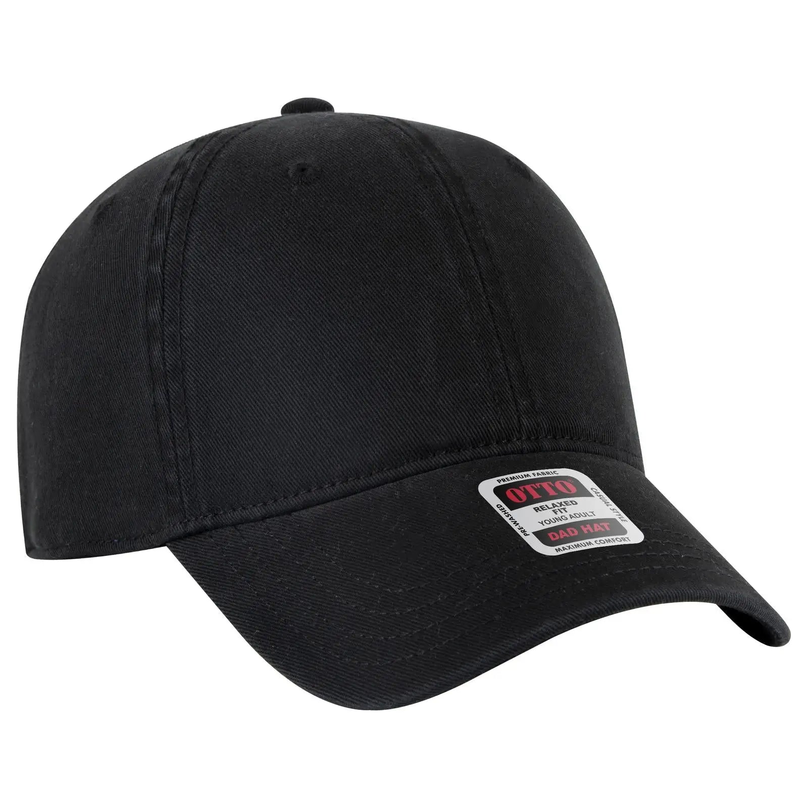 OTTO 18-772 6 Panel Low Profile Dad Cap - Black