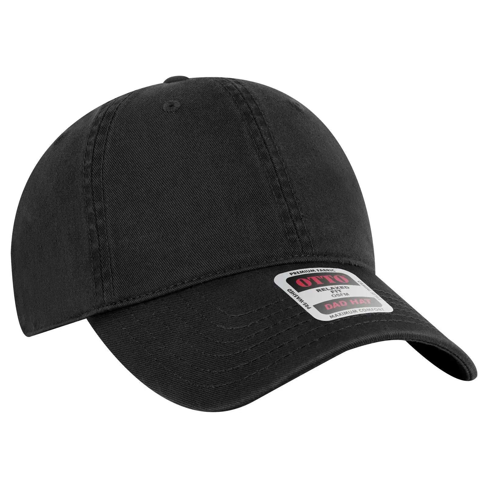 OTTO 18-772 6 Panel Low Profile Dad Cap - Black