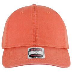 OTTO 18-772 6 Panel Low Profile Dad Cap - Coral - Coral / 6 1/2’’ - 7 5/8’’