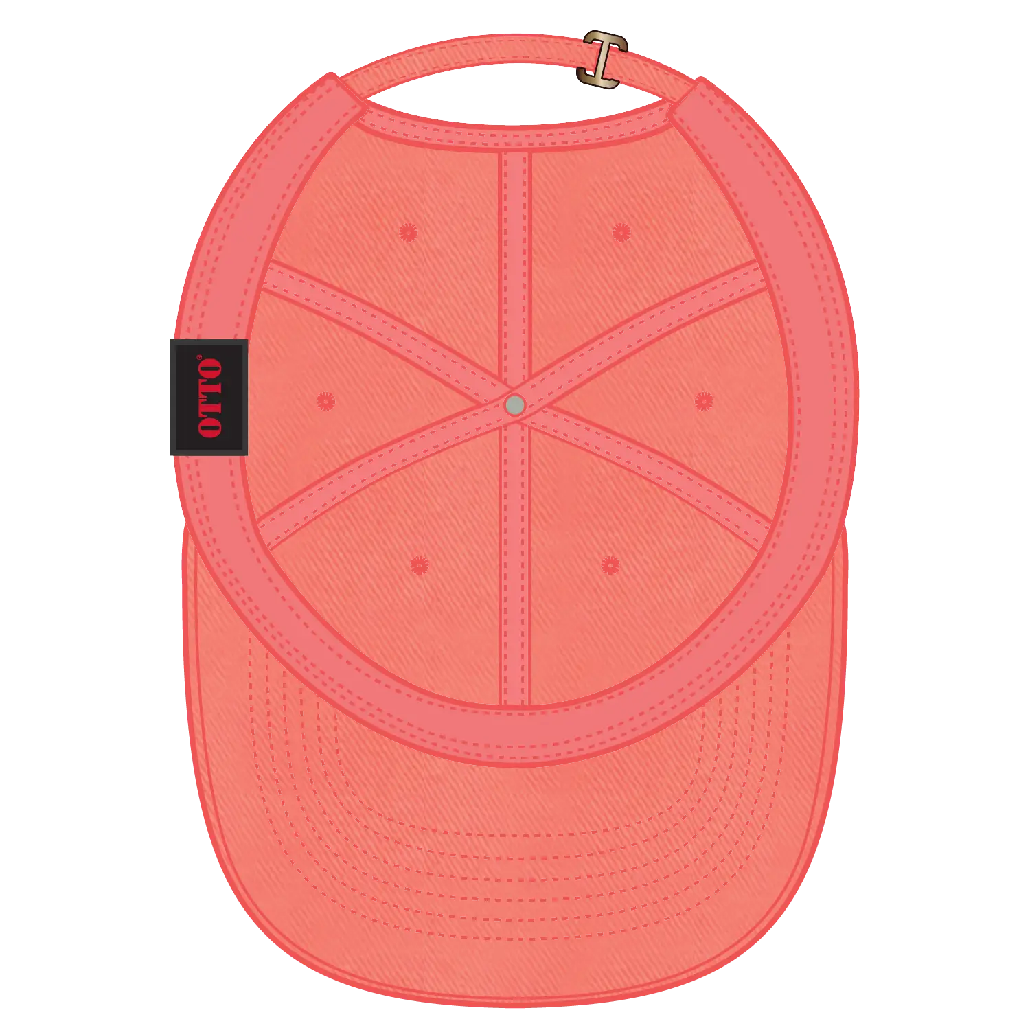 OTTO 18-772 6 Panel Low Profile Dad Cap - Coral - Coral / 6 1/2’’ - 7 5/8’’