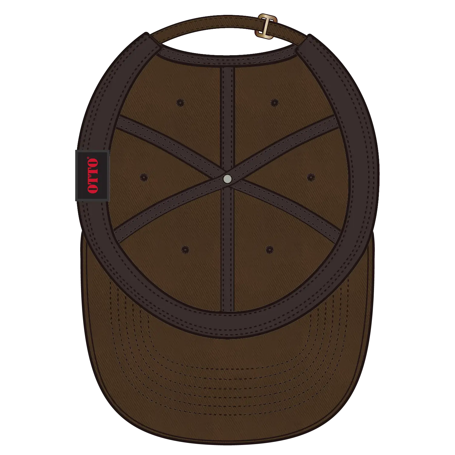 OTTO 18-772 6 Panel Low Profile Dad Cap - Dk. Brown - Dk. Brown / 6 1/2’’ - 7 5/8’’