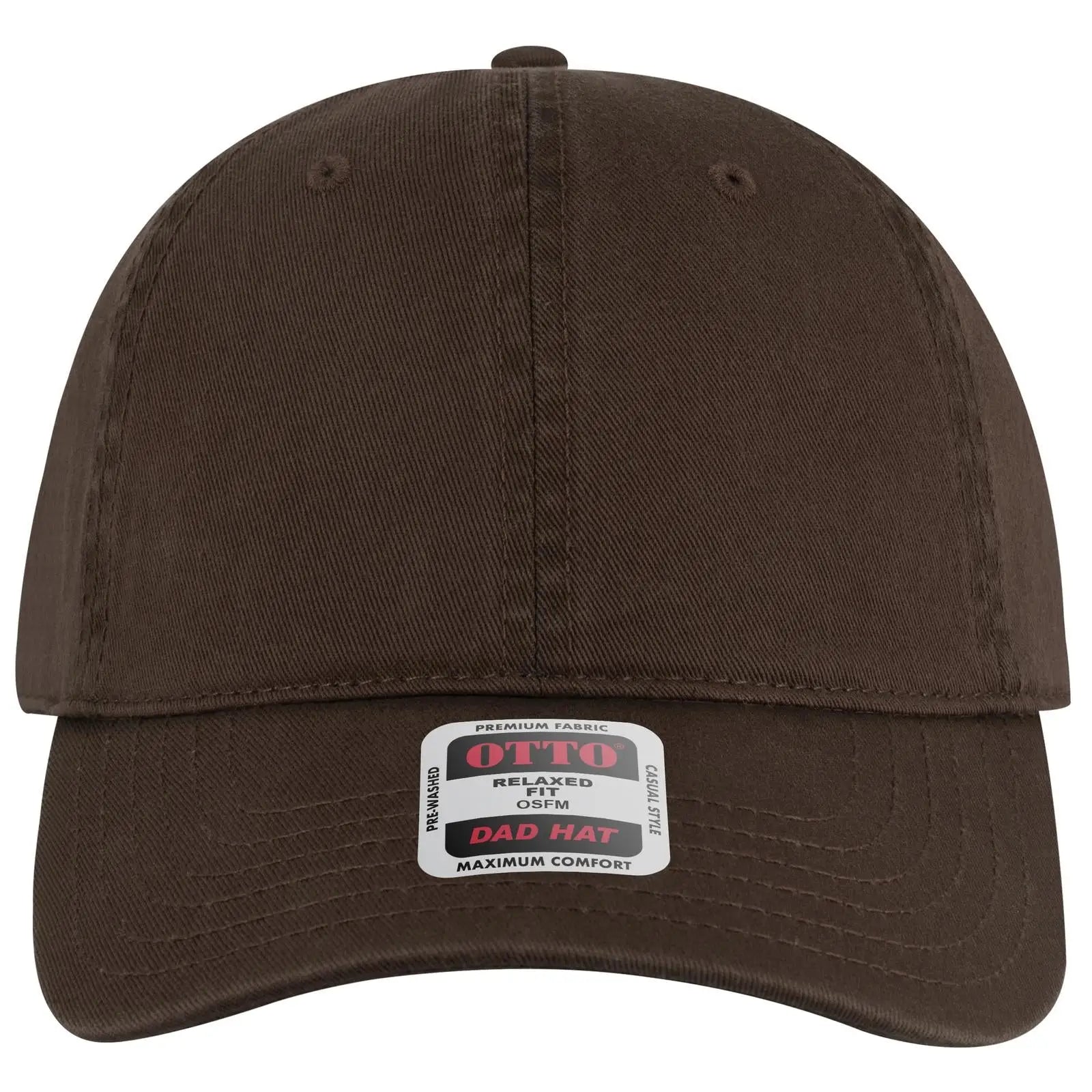 OTTO 18-772 6 Panel Low Profile Dad Cap - Dk. Brown - Dk. Brown / 6 1/2’’ - 7 5/8’’