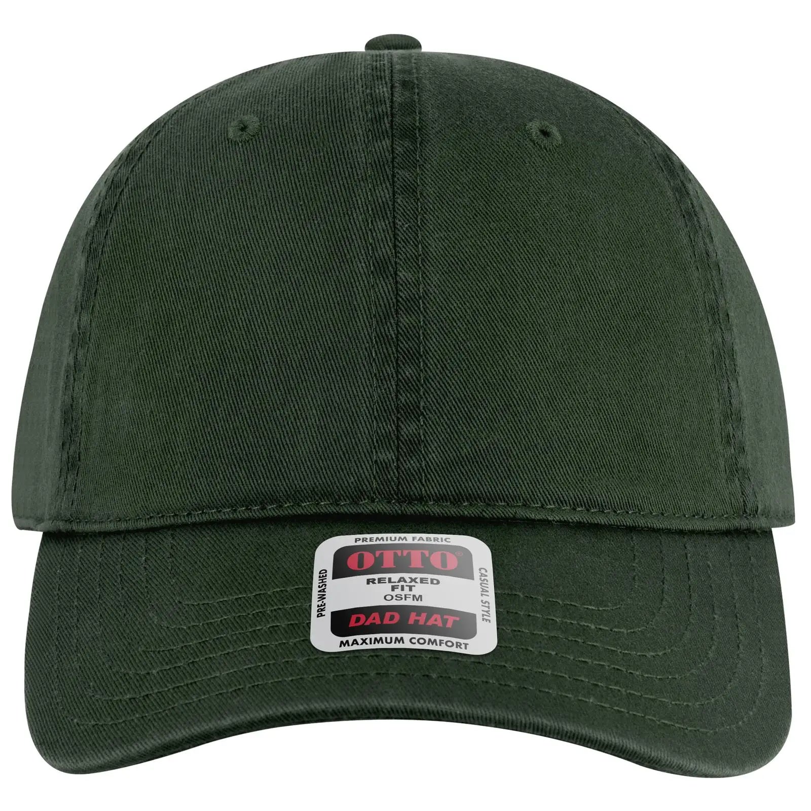 OTTO 18-772 6 Panel Low Profile Dad Cap - Dk. Green - Dk. Green / 6 1/2’’ - 7 5/8’’
