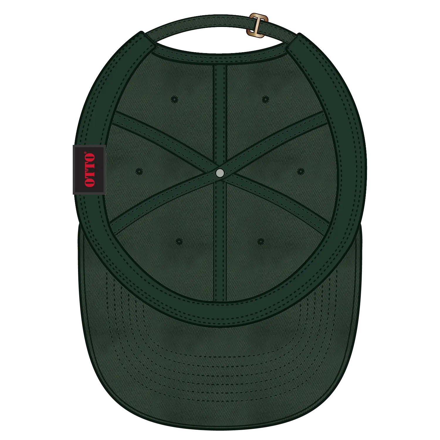 OTTO 18-772 6 Panel Low Profile Dad Cap - Dk. Green - Dk. Green / 6 1/2’’ - 7 5/8’’