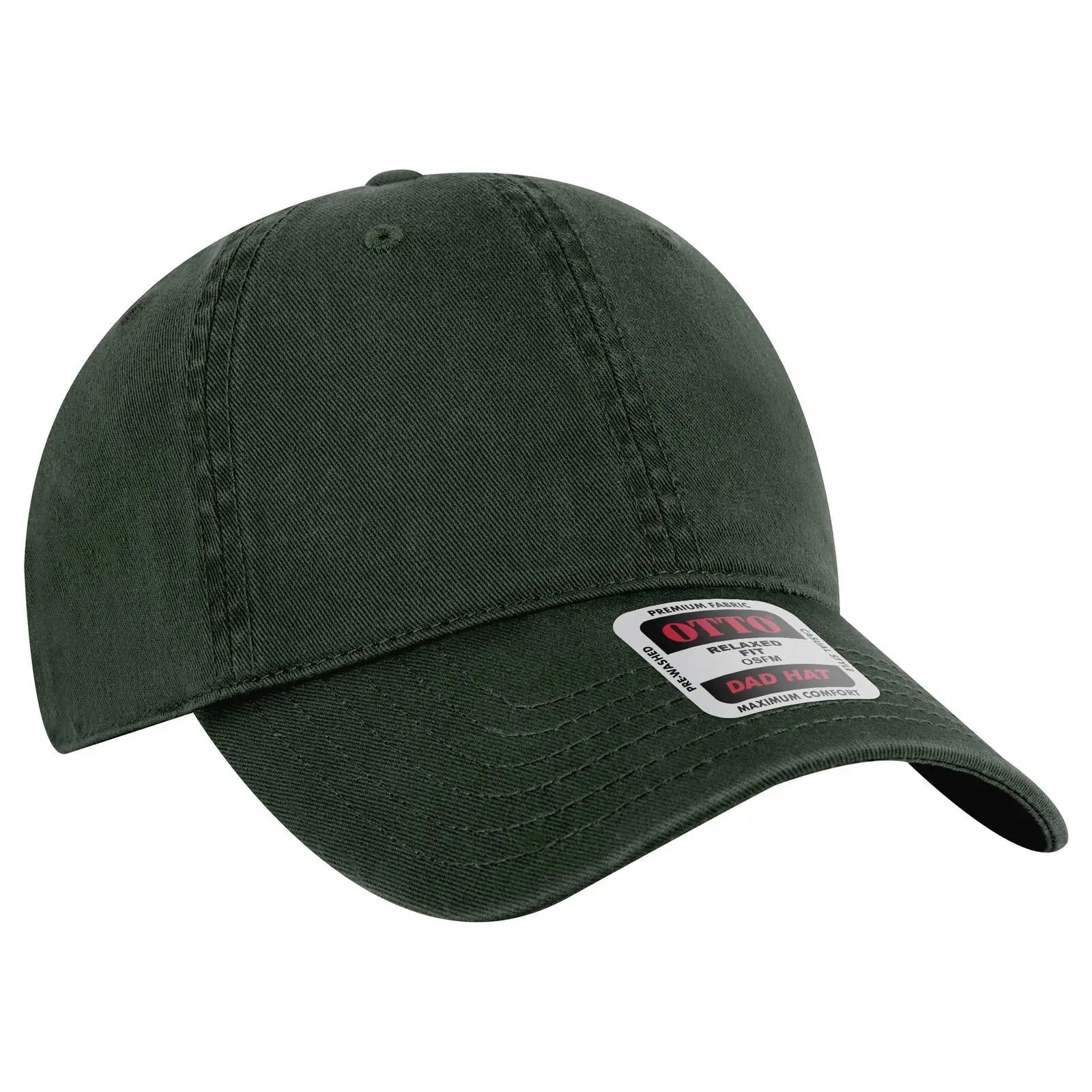 OTTO 18-772 6 Panel Low Profile Dad Cap - Dk. Green - Dk. Green / 6 1/2’’ - 7 5/8’’