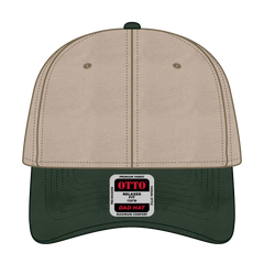 OTTO 18-772 6 Panel Low Profile Dad Cap - Dk.Grn/Kha - Dk.Grn/Kha / 6 1/2’’ - 7 5/8’’