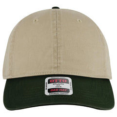 OTTO 18-772 6 Panel Low Profile Dad Cap - Dk.Grn/Kha - Dk.Grn/Kha / 6 1/2’’ - 7 5/8’’