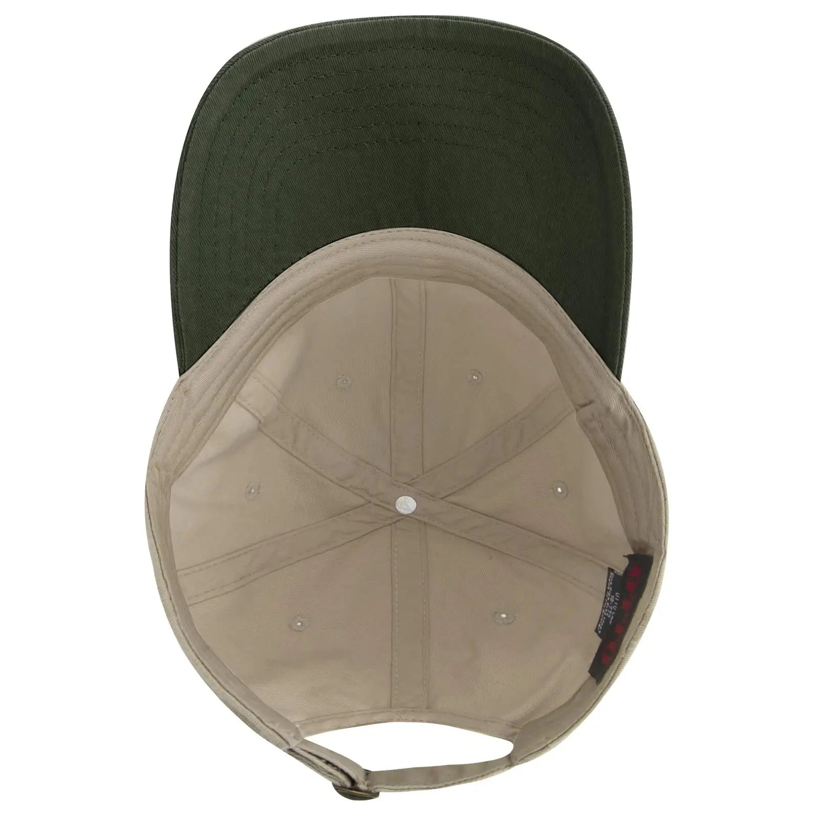 OTTO 18-772 6 Panel Low Profile Dad Cap - Dk.Grn/Kha - Dk.Grn/Kha / 6 1/2’’ - 7 5/8’’