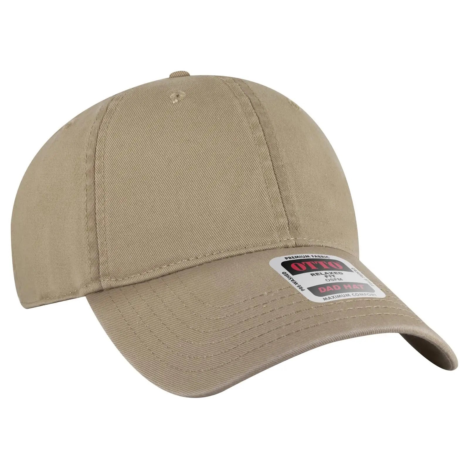 OTTO 18-772 6 Panel Low Profile Dad Cap - Dk. Khaki - Dk. Khaki / 6 1/2’’ - 7 5/8’’