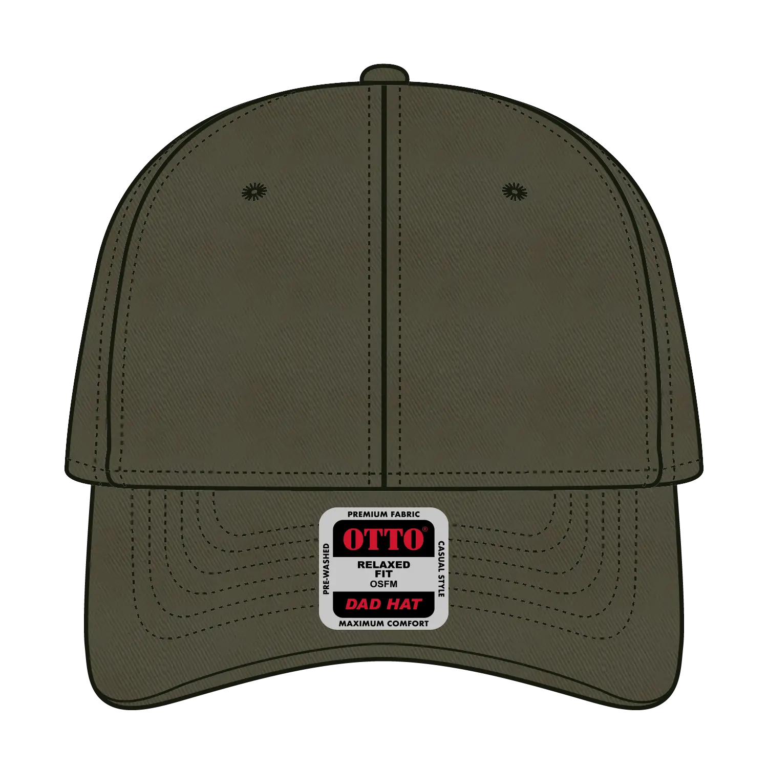 OTTO 18-772 6 Panel Low Profile Dad Cap - Dk. Ol. Green - Dk. Ol. Green / 6 1/2’’ - 7 5/8’’
